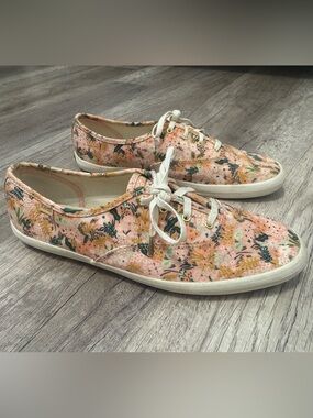 Keds X Rifle Paper Co. Floral Pink Canvas Lace-Up Women's Sneakers